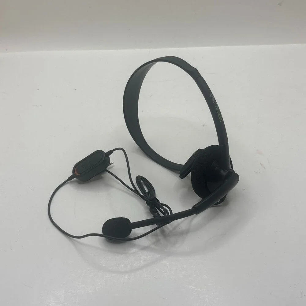 OEM Black Microsoft Xbox 360 Chat Headset X360 Wired Mono Inline Mic Controller